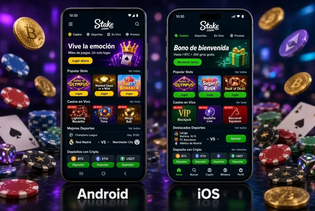 Dos teléfonos con diferentes sistemas operativos